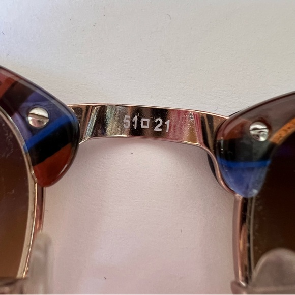 Ray-Ban Sunglasses Clubmaster Fleck Brown Blue Lens 51mm Unisex RB3016 Gradient - Picture 7 of 7